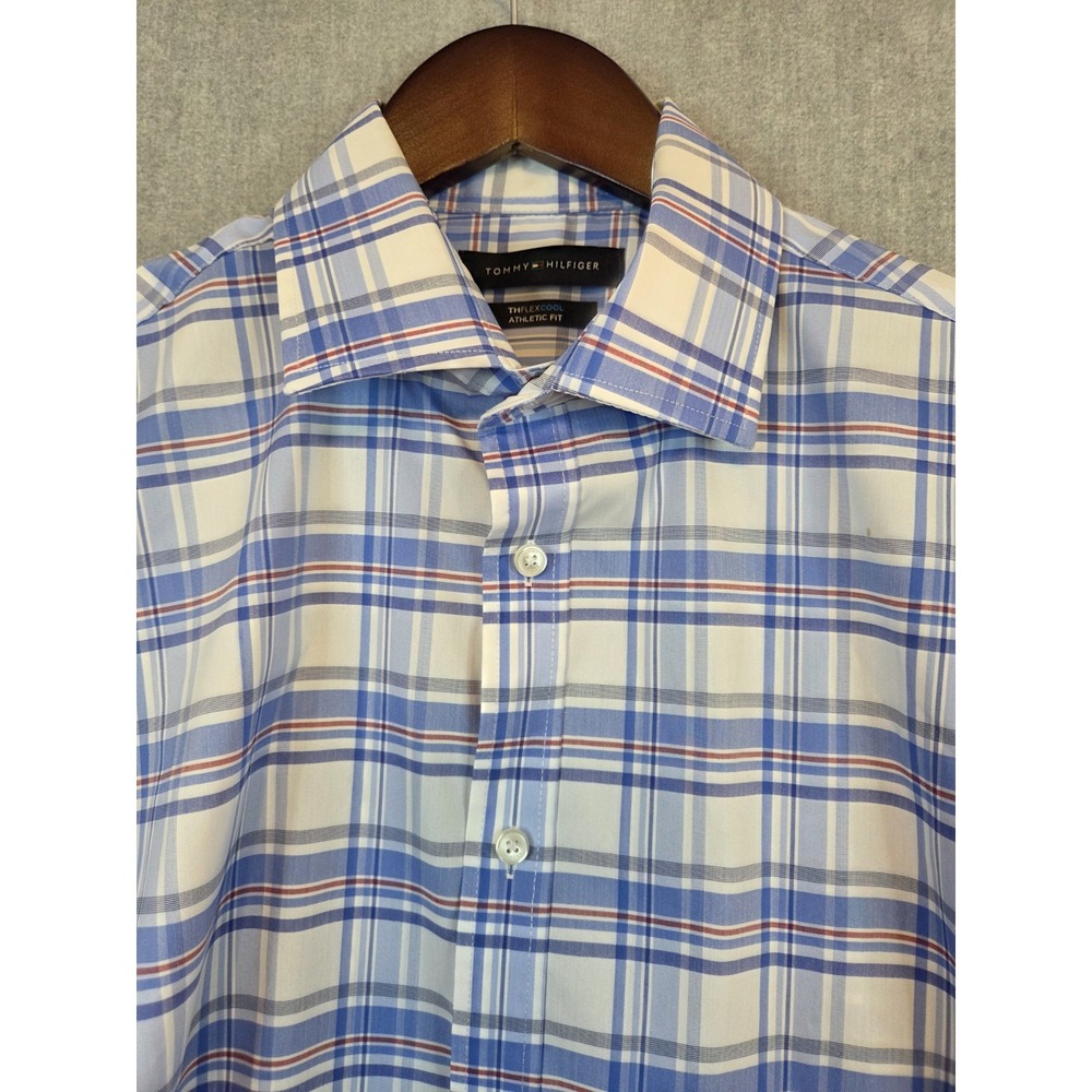 Tommy Hilfiger Mens M Shirt TH Flex Cool Athletic Fit Stretch Long Sleeve Button